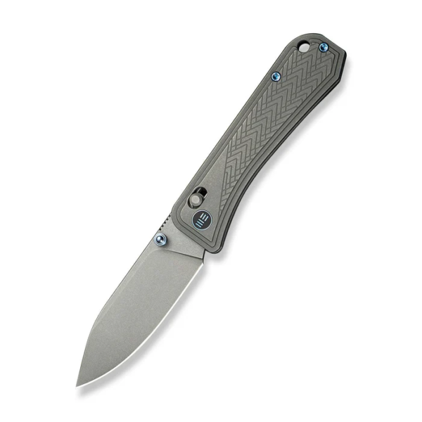 WEKNIFE Bougie Banter Thumb Stud & Crossbar Lock Knife Upscale Art Deco Styling On Gray Titanium Handle (2.91"" Gray Stonewashed CPM S45VN Blade) WE24009-2