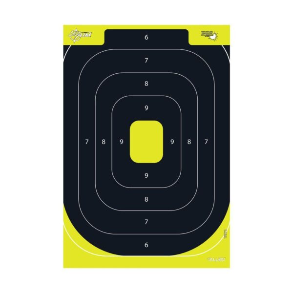 Allen EZ Aim Splash Reactive Paper Target IPSC Silhouette 12.5"x18.25" Yellow and Black 30 per Pad