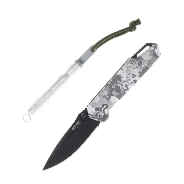 Bear & Son Edge Folding Knife 3" Drop Point Blade Truetimber White Viper
