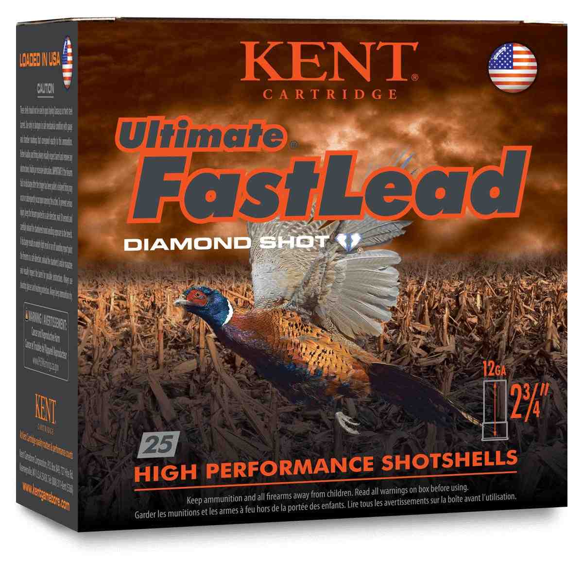 Kent Ultimate Fast Lead Shotshells 12 ga 2-3/4" 1-1/4oz 1345 fps #6 25/ct