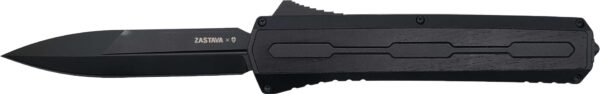 Zastava A7 OTF Knife - Tactical Black Wood | S35VN Spear Point Blade