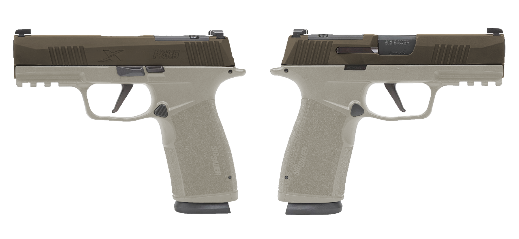 SIG SAUER P365 X-MACRO 9MM PSTL 3.7" 2-17RD OR 2 TONE BRONZE/TAN
