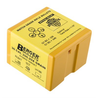 HYBRID TARGET 30 CALIBER (0.308'') 200.20X HYBRID BT 100/BOX