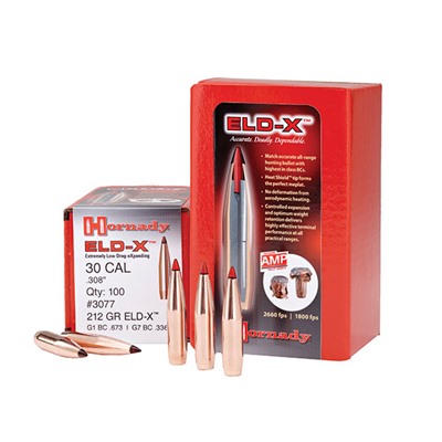 ELD-X 30 CAL (0.308'') 200GR POLYMER TIPPED BOAT TAIL 100/BOX