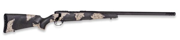 Weatherby MGS01N300PR4B Mark V Backcountry Guide 300 PRC 3+1 22" Carbon Fiber Fluted Threaded Barrel, Black Cerakote Steel Drilled & Tapped Receiver, Black w/Olive Green & Backpack Accents Fixed Peak