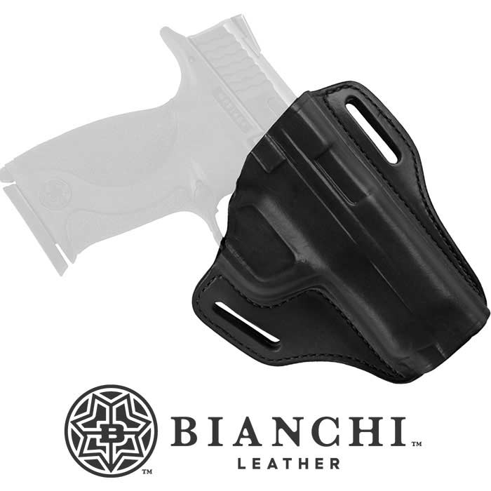 OTB Leather Holster Smith and Wesson MP 9C Open Top Style Right Hand Black