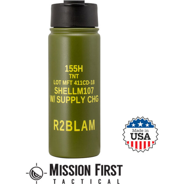 M107 155MM M107 Howitzer 16 Ounce Flip Top Tumbler