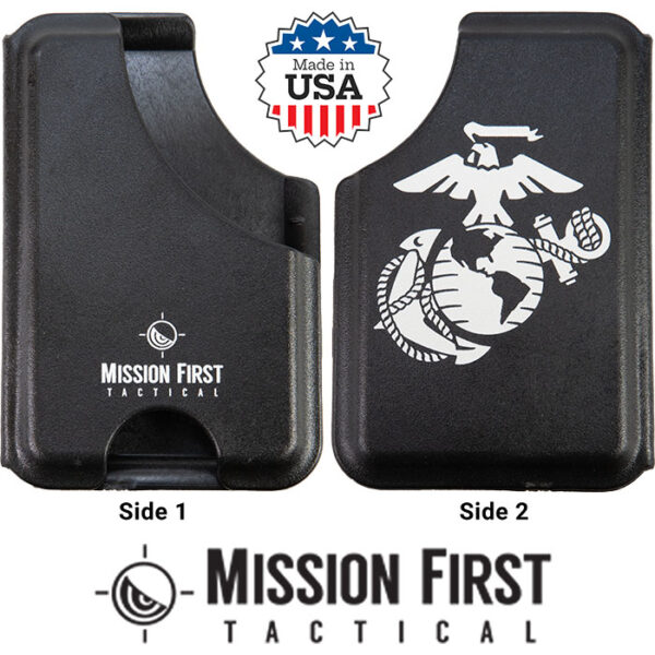 Black and White Every Day Carry Kydex Slim Wallet with Eagle Globe Anchor and RF