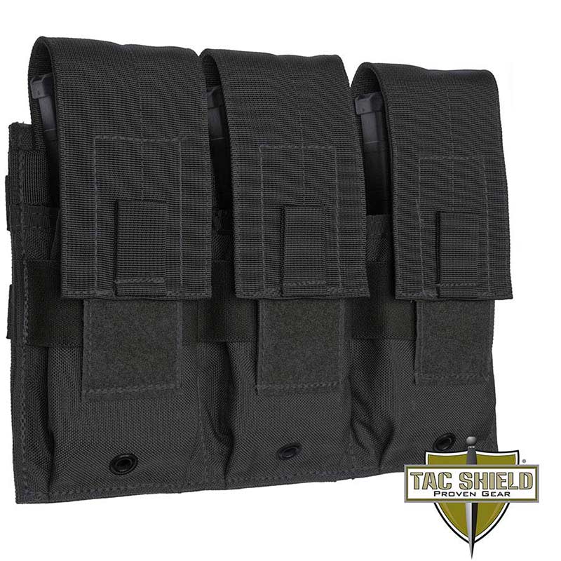 Triple Universal M4/AR15 Rifle Molle Pouch BK