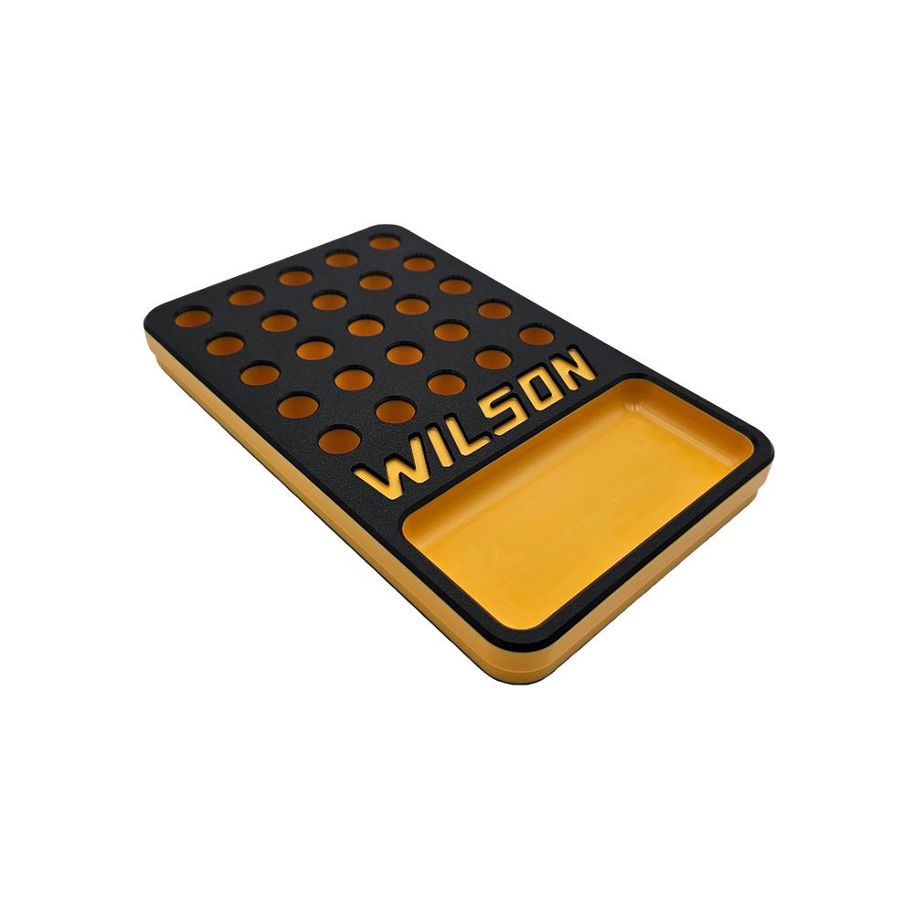 L.E. Wilson Reloading Tray with Bullet/Primer Cup .440" 25 Hole Black/Yellow