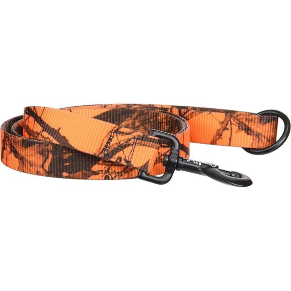 Omnipet Nylon Dog Lead 1" x 4ft Mossy Oak Blaze Orange Camo