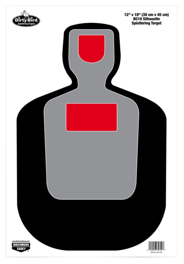 Birchwood Casey 35717 Dirty Bird  Silhouette Tagboard Hanging Pistol 12" x 18" Multi-Color 8 Per Pkg