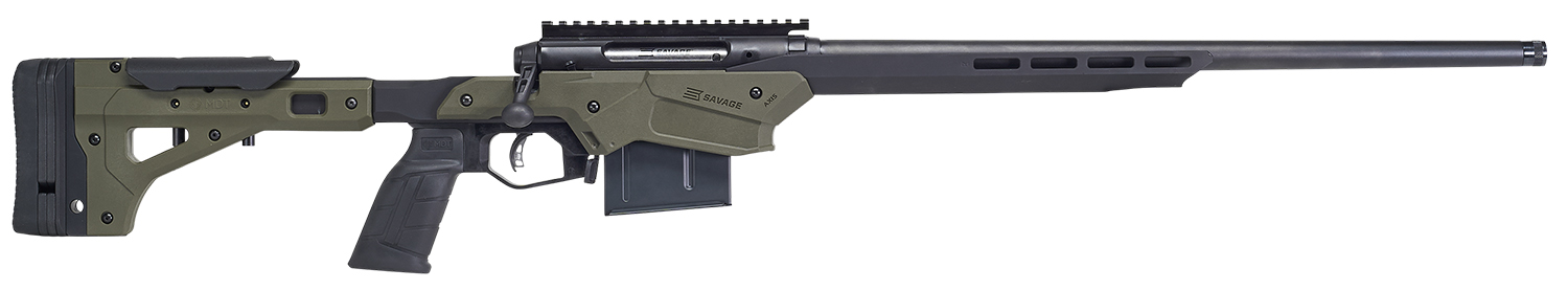 Savage Arms 57550 Axis II Precision 243 Win 10+1 22", Matte Black Barrel/Rec, OD Green Adjustable MDT Aluminum Chassis, Polymer Grip