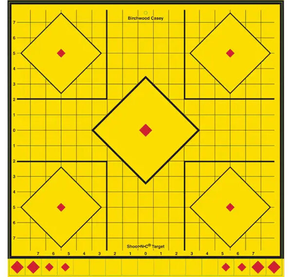 Birchwood Casey LRSIT-5PK Long Range  Self-Adhesive Paper Yellow 17.75" 5-Diamond 5 Pack