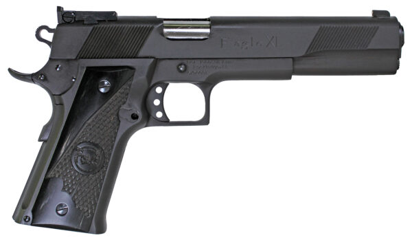 Iver Johnson Arms EAGLEXLDS Eagle XL 45 ACP 14+1 6" Stainless Steel Barrel, Matte Black Steel Serrated Slide, Matte Black Steel Frame w/Beavertail, Black G10 Grip