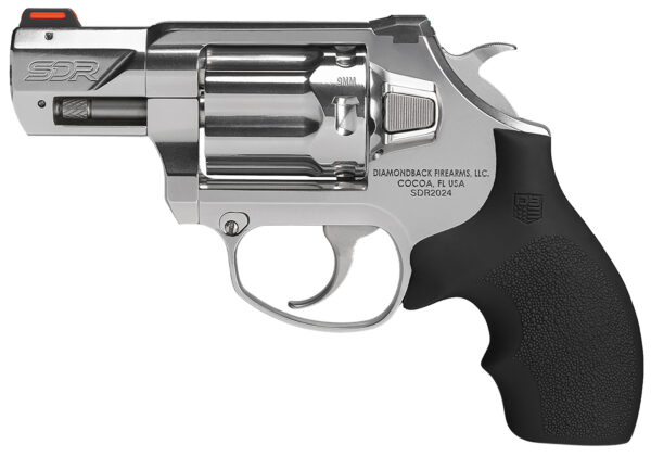 Diamondback DB0700P701 SDR  Small 9mm Luger +P 6 Shot 2" Polished Stainless Steel Barrel & Frame, Stainless Steel Cylinder, Black Hogue Rubber Grip, Exposed Hammer