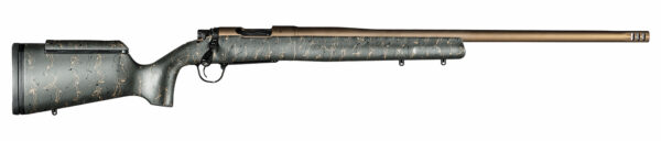 Christensen Arms 8010200601 Mesa Long Range 6.5 Creedmoor 4+1 16.25" Burnt Bronze Cerakote Threaded Barrel & Steel Drilled & Tapped Receiver, Green w/Black/Tan Webbing Adj Cheek Riser Polymer Stock