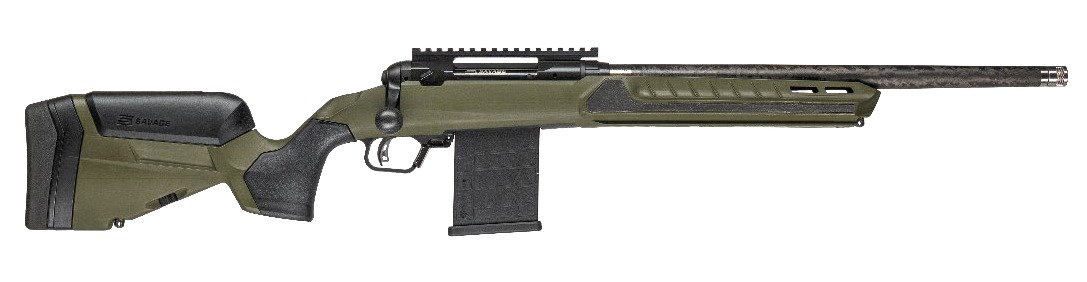 Savage Arms 32663 110 UltraLite Predator 300 Blackout 10+1 16.50" Carbon Fiber Barrel, Arca Rail Forend, Hunter Green AccuStock w/AccuFit V2 Synthetic Stock, Right Hand