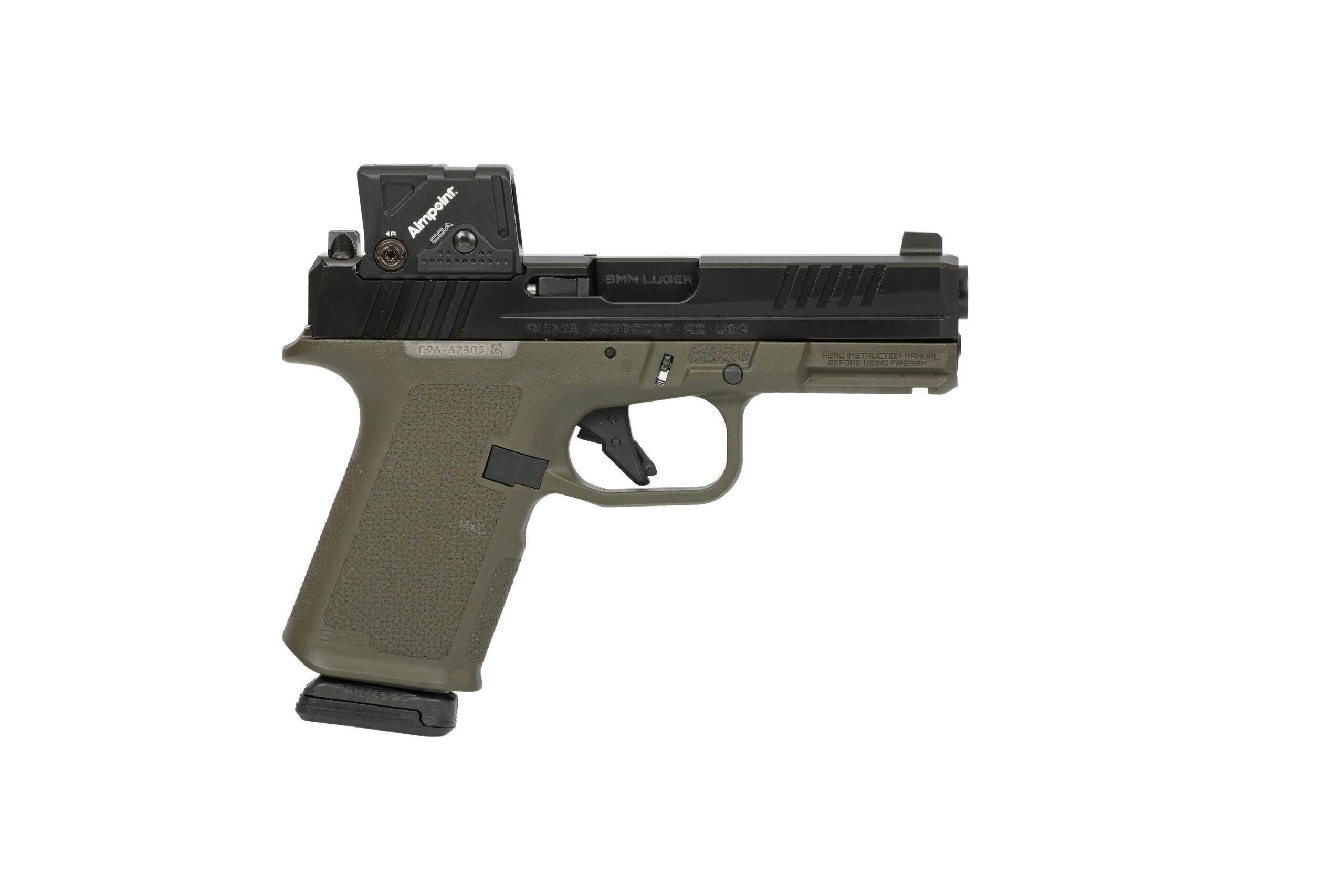 RUGER RXM 9MM BLK/ODG 15+1 4" COA