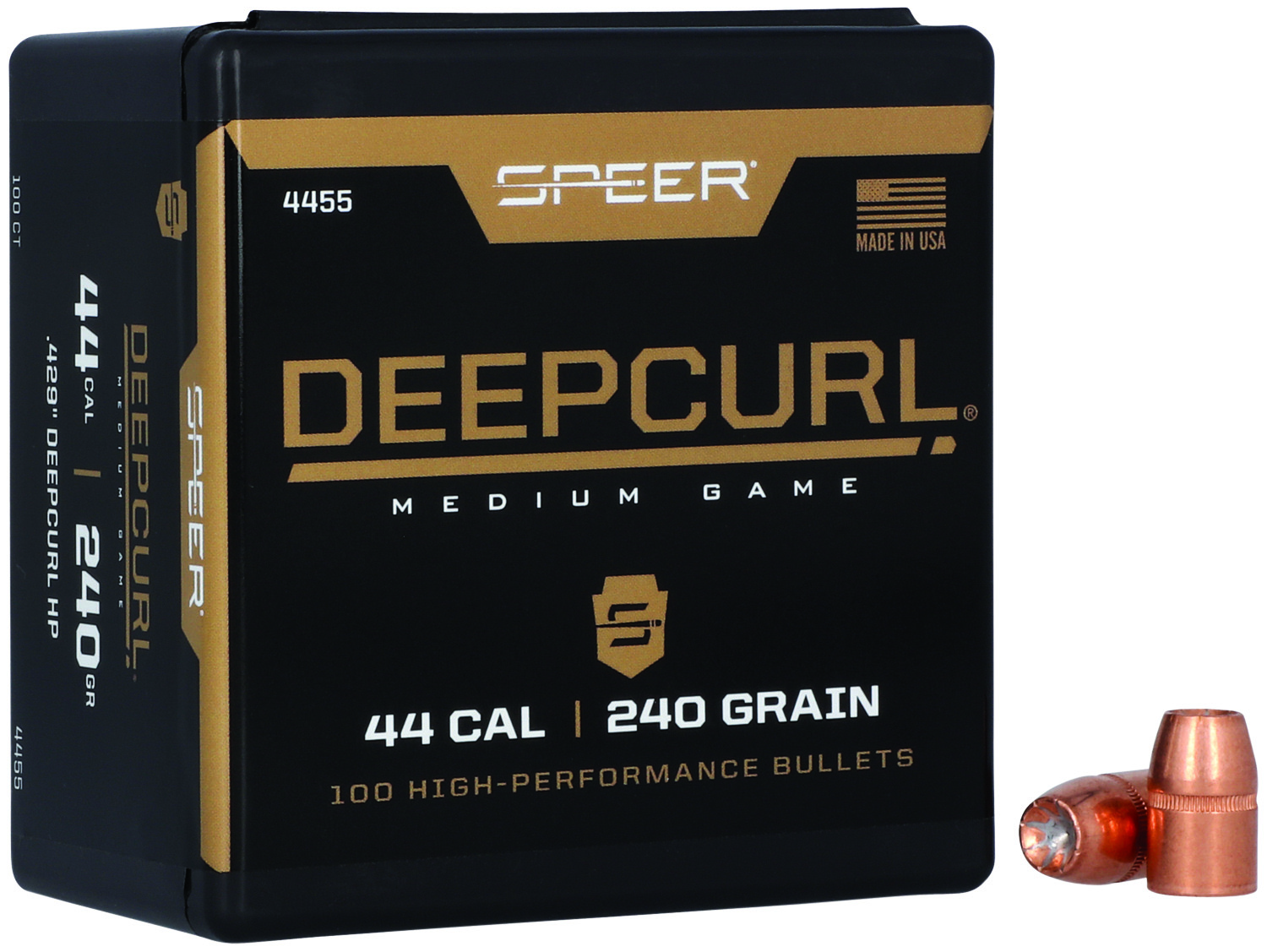 Speer 4455 DeepCurl 44Cal 240gr Hollow Point 50 Per Box/5 Case