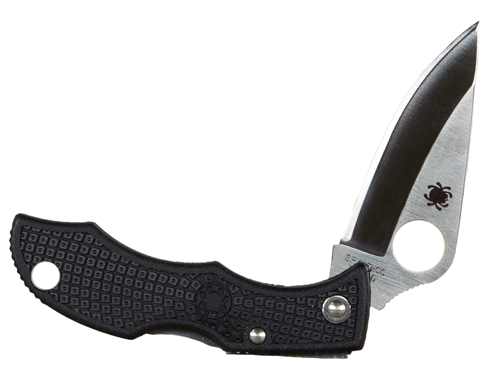Spyderco Ladybug 3 1.94" Folding Clip Point Plain VG-10 Stainless Steel Blade FRN Black Handle