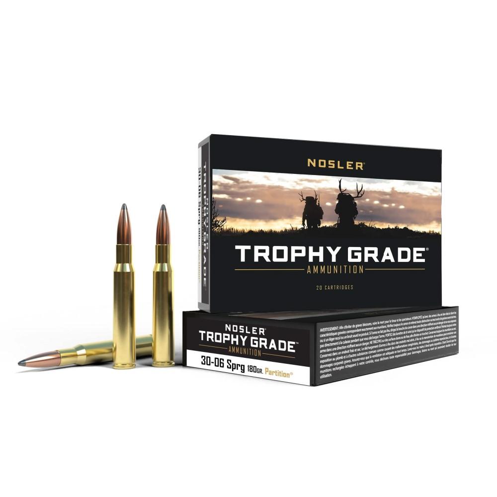Nosler Partition Trophy Grade Rifle Ammunition .30-06 Sprg 180 gr PSP 2750 fps 20/ct