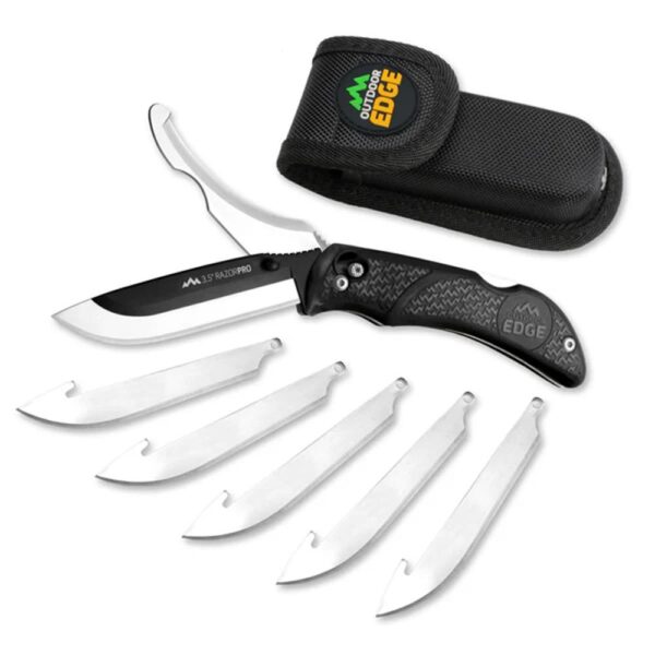 Outdoor Edge RazorPro G Replaceable Blade Folding Knife 3-1/2" Drop Point Blade Black