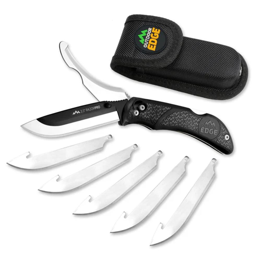Outdoor Edge RazorPro G Replaceable Blade Folding Knife 3-1/2" Drop Point Blade Black