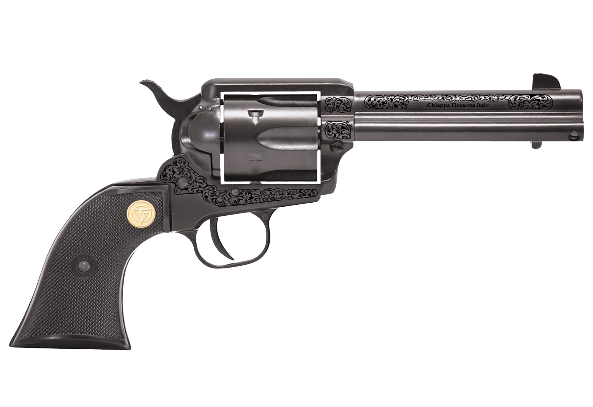 CHIAPPA 1873 REVOLVER SAA 22LR PISTOL BLACK 4.75" ENGRAVED FRAME