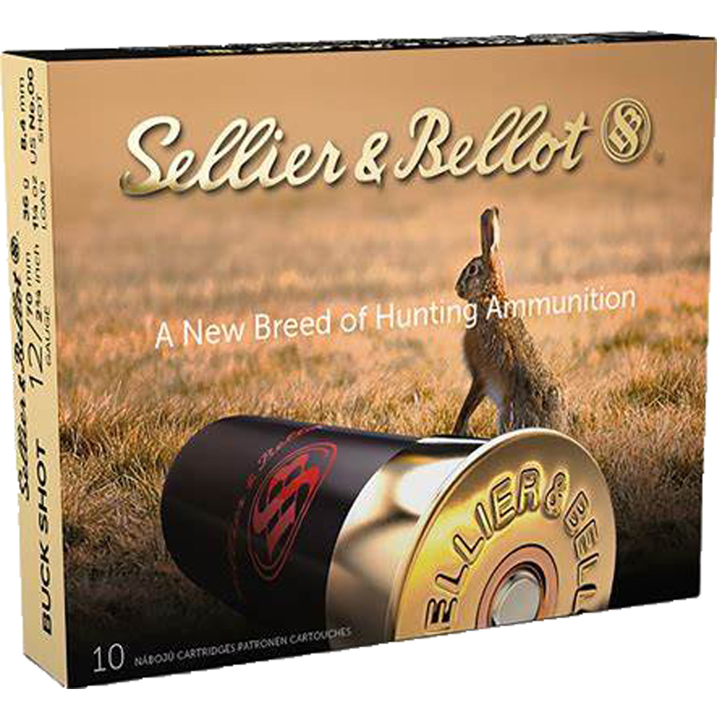Sellier & Bellot Buckshot Loads 12ga 2 3/4" 1 1/4 oz #00 12 pellet 10 rd.