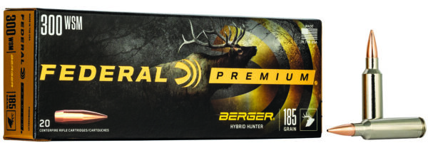 Federal P300WSMBCH1 Premium 300WSM 185gr Berger Hybrid Hunter 20 Per Box/10 Case
