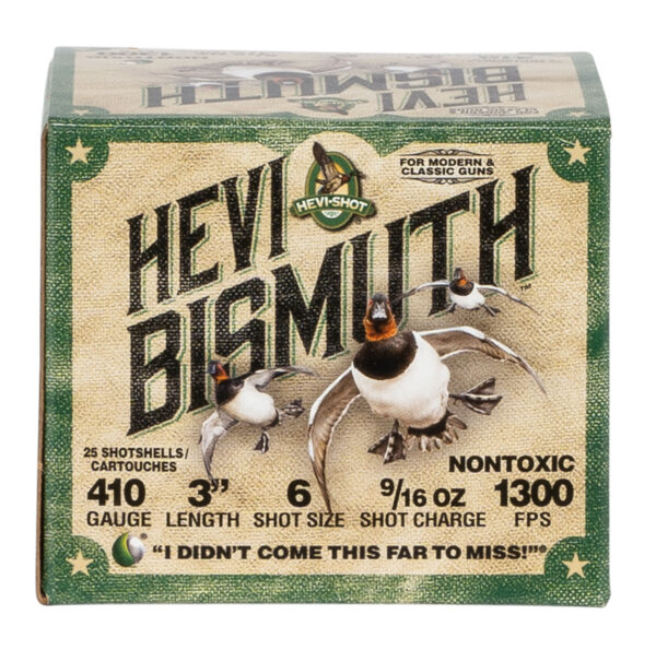 HEVI-Shot HS19006 HEVI-Bismuth 410Gauge 3" 9/16oz Bismuth 6Shot 25 Per Box/10 Case