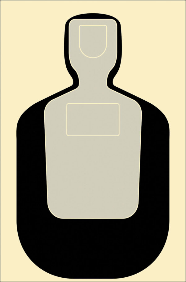 Action Target TQ19100 Qualification Standard Silhouette Paper Hanging 24" x 45" Black/Gray/White 100 Per Box