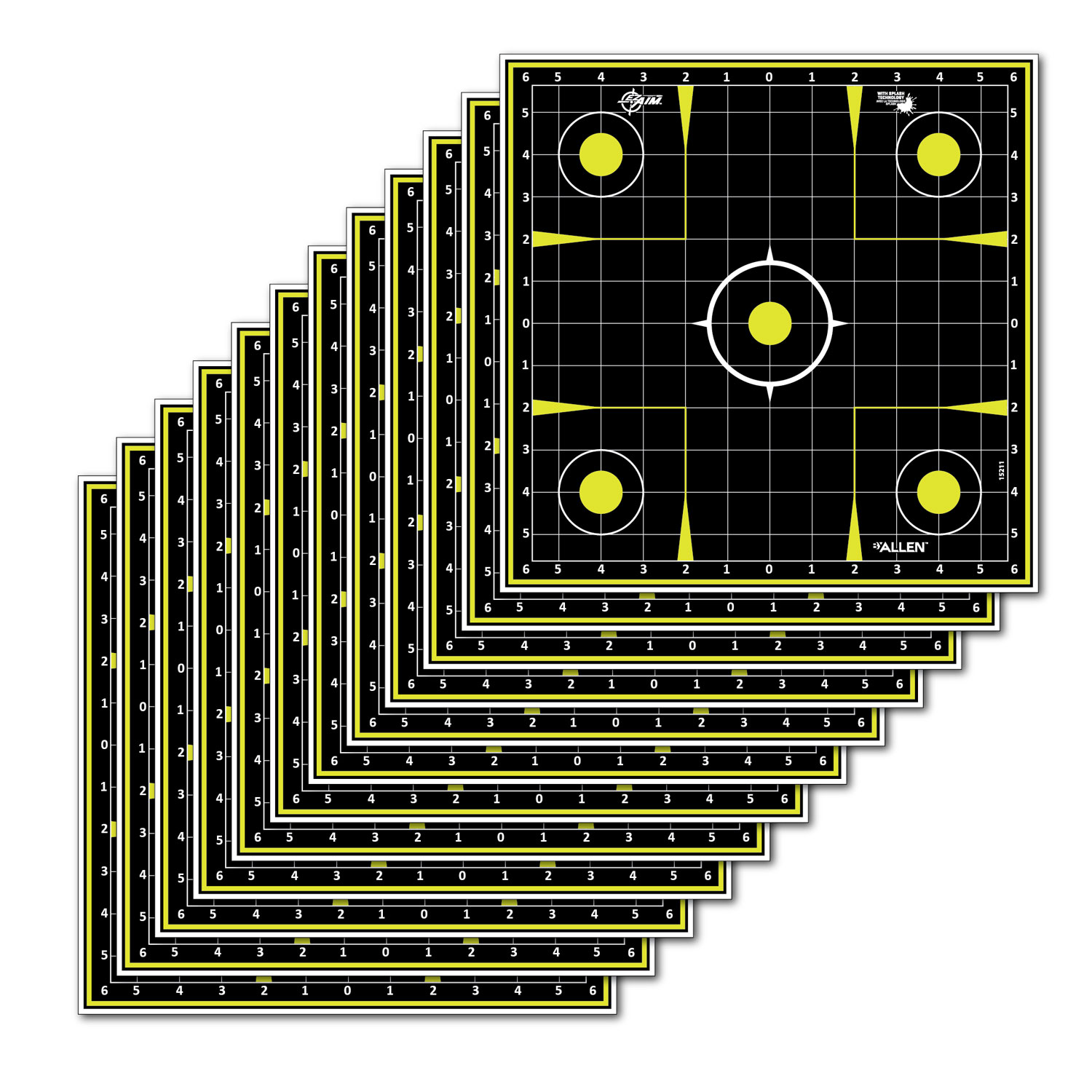EZ-Aim 15211 Splash Reactive Sight - In - Grid Non-Adhesive 12 Pack