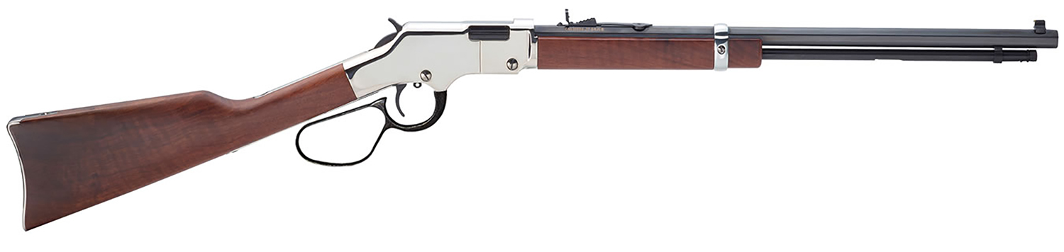 Henry H004SL Golden Boy Silver Large Loop Full Size 22 S/L/LR 20" Blued Octagon Barrel, Nickel-Plated Steel Drilled & Tapped Receiver, American Walnut Fixed Stock, Right Hand