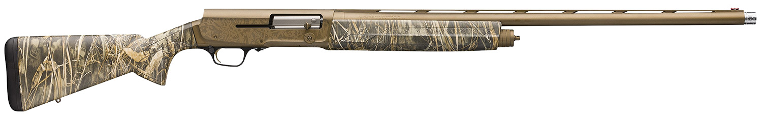 Browning 0119112005 A5 Wicked Wing 12 Gauge 26" Barrel 3.5" 4+1, Burnt Bronze Cerakote/Rec, Realtree Max-7 Camo Synthetic Stock With Close Radius Pistol Grip