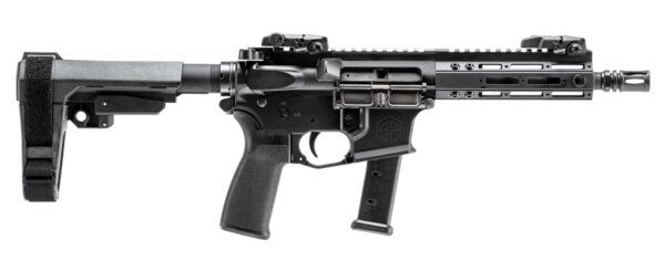 Alpha Foxtrot AA08X1HXX-XABK20 AFMG9  9mm Luger 20+1 7.50" Black QPQ Threaded Barrel, M-LOK Handguard, Black Anodized Aluminum Receiver w/Picatinny Rail, Black Polymer SB Tactical Brace, MFT Grip