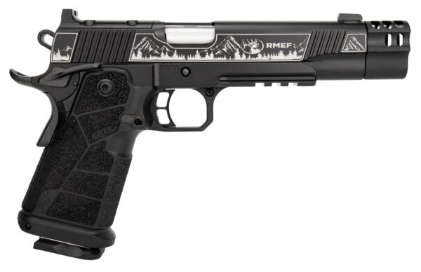 Kimber Mfg, Inc 3600305 DS Warrior Camp Guard Elite Full Size 10mm Auto 18+1 5" Matte Stainless Compensated Barrel, KimPro Black Stainless Steel Engraved Lightening Cut/Optic Ready/Serrated Slide, Bla