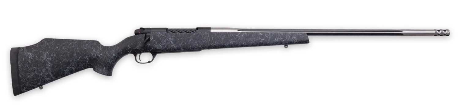 Weatherby MAM01N340WR8B Mark V Accumark 340 WBY Mag 3+1 26" Spun Stainless w/Graphite Black Cerakote Fluted Threaded Barrel, Graphite Black Cerakote Steel Drilled & Tapped Receiver, Matte Black w/Spid