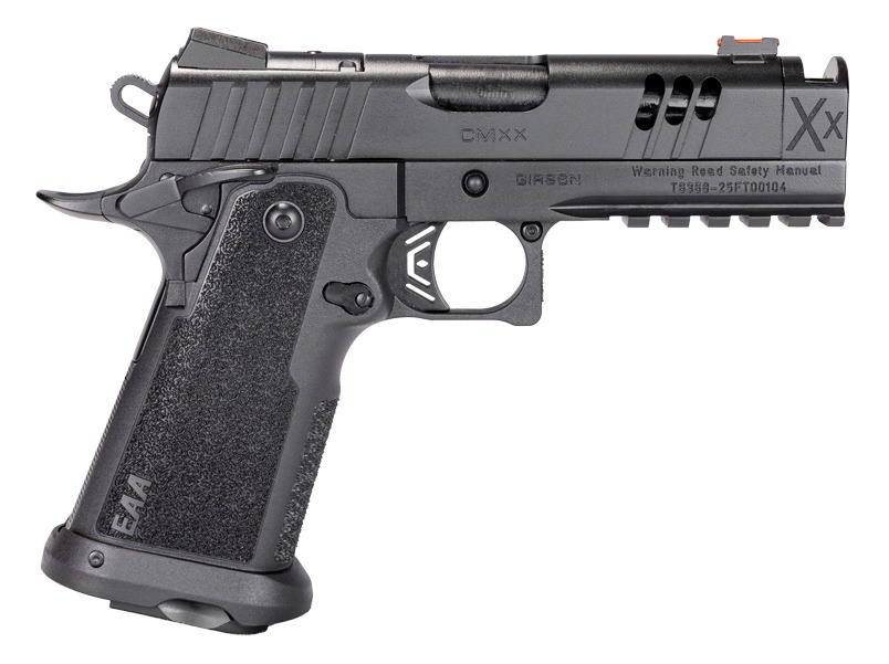 Girsan 395065 Witness2311 CMXX 9mm Luger 17+1 4.25" Black Ported w/Integral Compensator Bull Barrel, Black Steel Lightening Cut/Optic Ready/Serrated Slide, Black Polymer Frame w/Beavertail & Picatinny