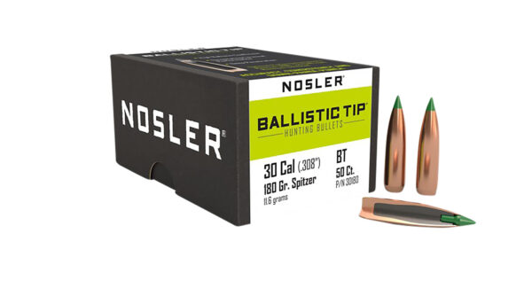 Nosler 30180 Ballistic Tip 30Cal 180gr Spitzer 50/Box