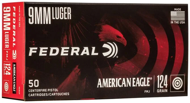 FED AMERICAN EAGLE 9MM 124GR FMJ 50/20 (2000)