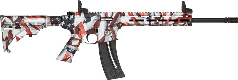 S&W M&P15-22 SPORT 22LR FLAG - 16.5" 25-SH 6-POS STOCK RWB