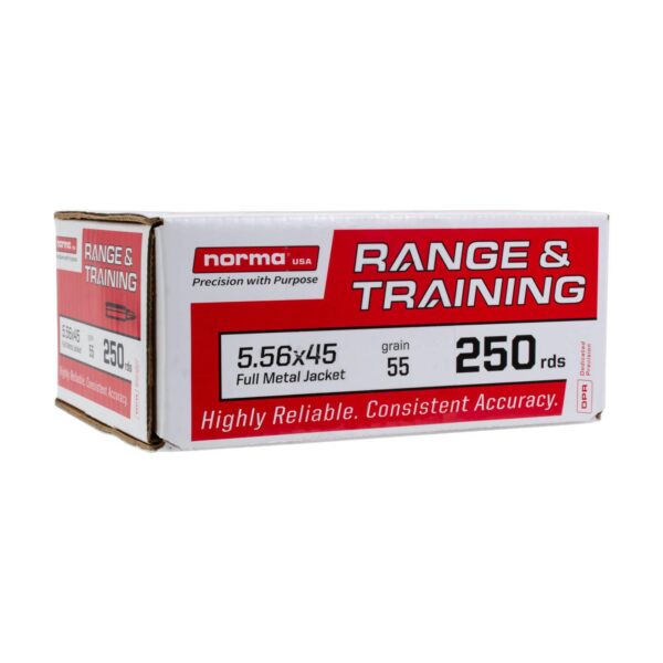 Norma Range & Training Rifle Ammunition 5.56mm 55gr FMJ 3250 fps 250/ct