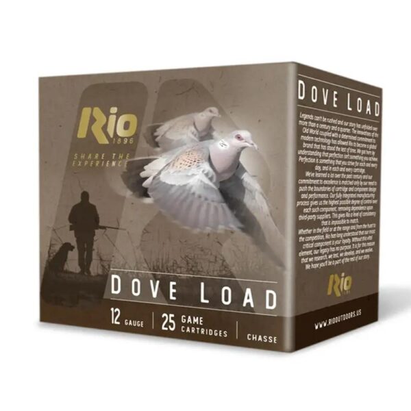 Rio Dove Load Shotshells 12 ga 2.75" 1-1/8oz #8 1200 fps 25/ct