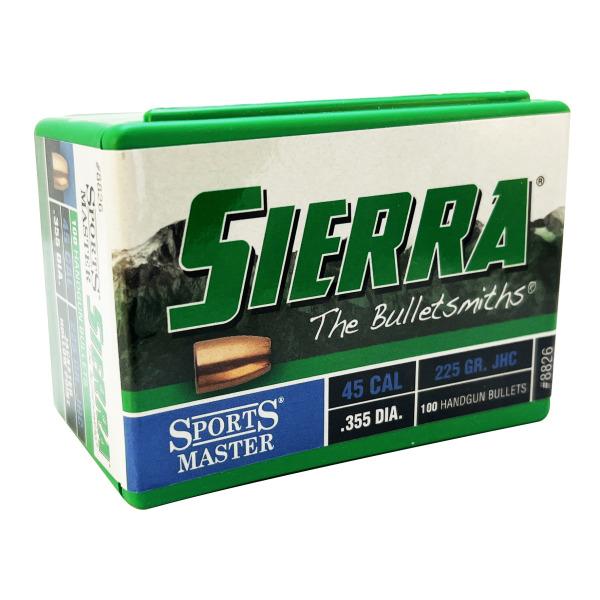 Sierra Pistol Bullets 45 CAL 225 GR JHC 100/ct