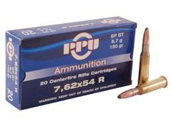 PPU 7.62X54R 150GR SP BT 20RD BOX 10 BOXES PER CASE