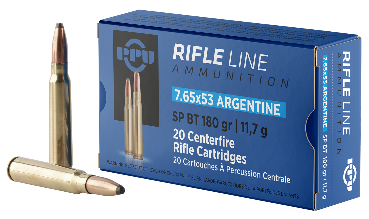 PPU 7.65X53 ARGENTINE SP 180GR 20RD BOX 10 BOXES PER CASE