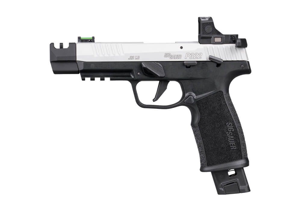 SIG SAUER P322 COMPETITION RS 22LR PISTOL TWO TONE, 4" BBL PORTED COMP 1-20RD 1-25RD ROMEO RS
