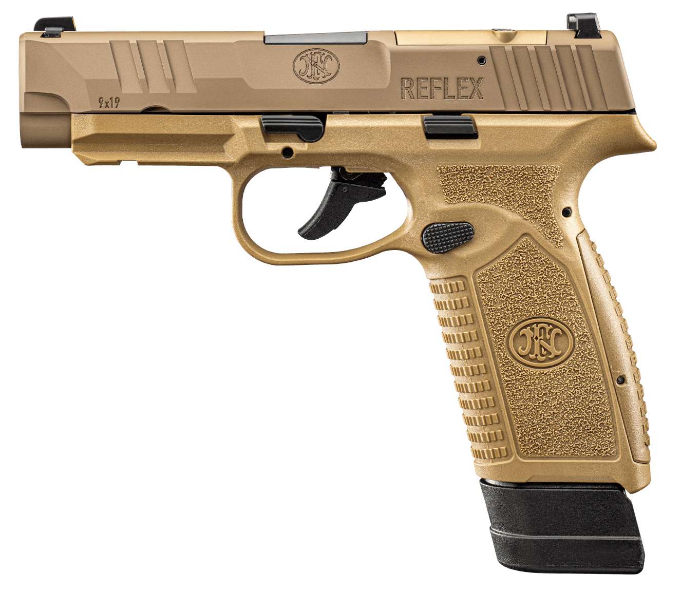 FN REFLEX XL MRD 9MM NMS FDE 1-15RD, 1-18RD MAGAZINE